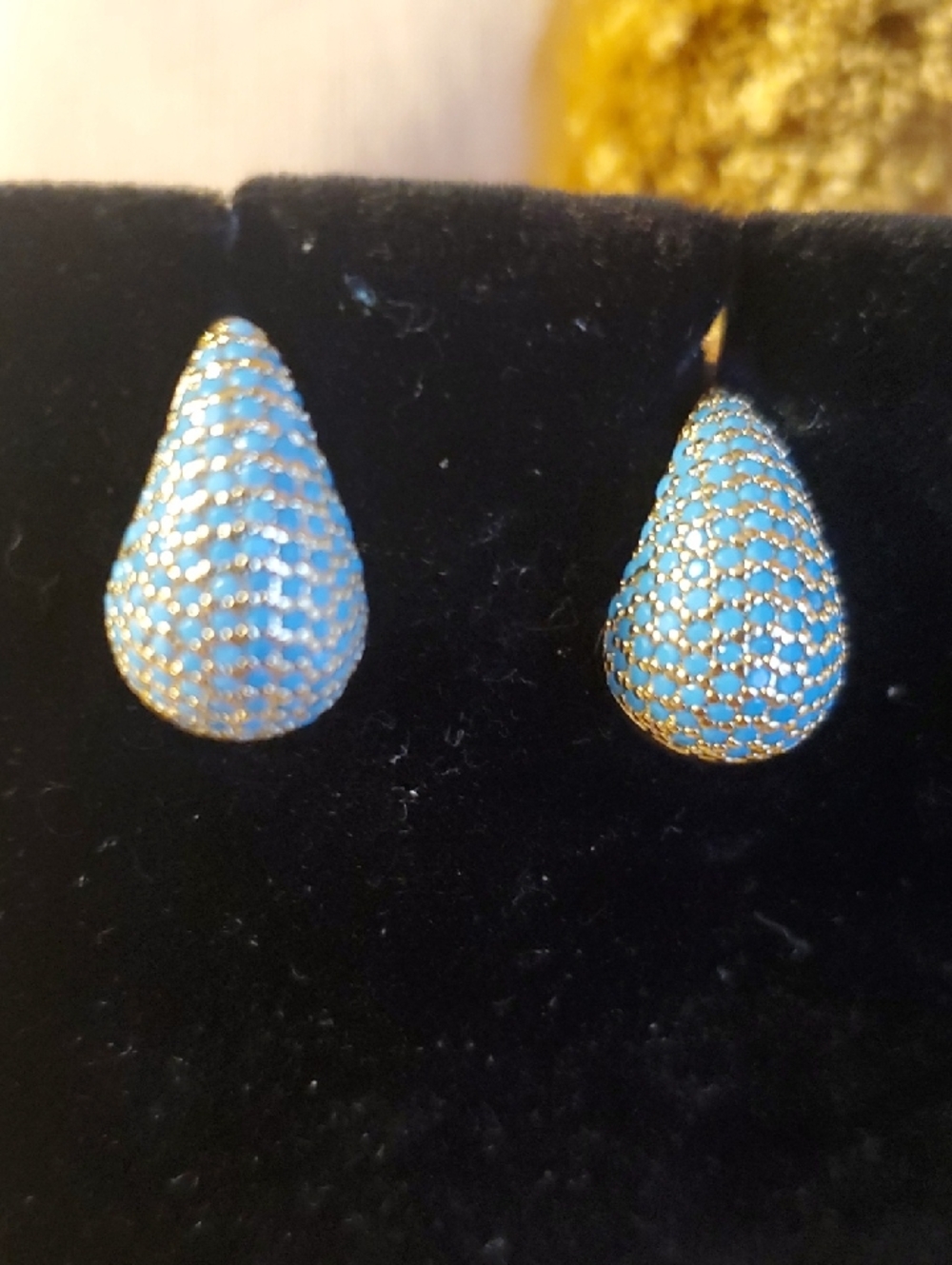 Janis Savitt Turquoise & Crystal Teardrop Earrings
